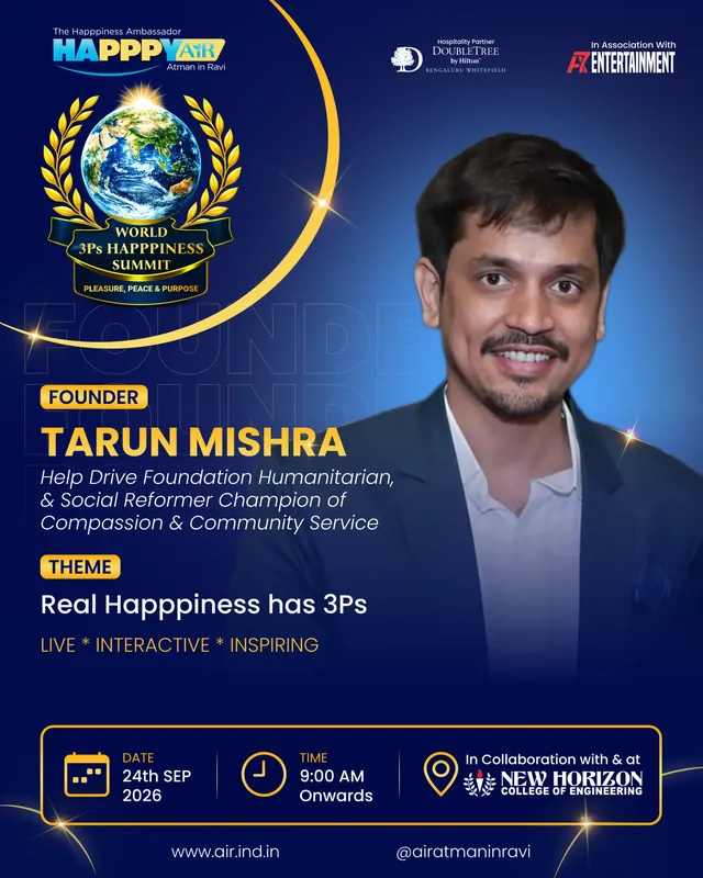 Tarun Mishra, speaker at the World 3Ps Happpiness Summit 2026